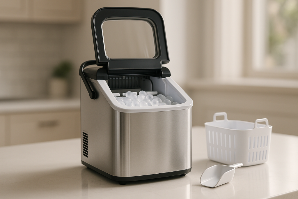 Silonn Ice Maker Countertop, Portable Ice Machine with Carry Handle